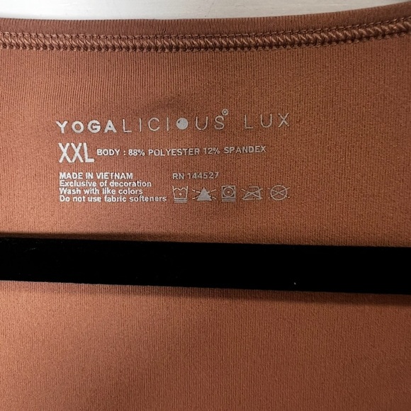 Yogalicious Lux Brown Short Sleeve Crop Top XXL - Picture 2 of 2